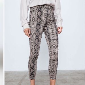 ZARA Snakeskin High Rise Skinny Jeans